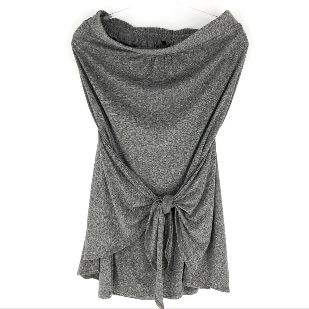 DREW Strapless Knit Mini Dress with Knot Grey M